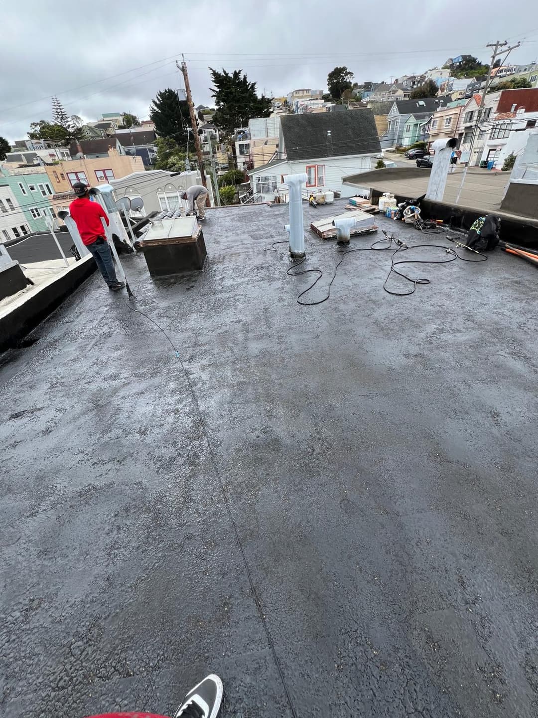 picture of a newly installed flat roof