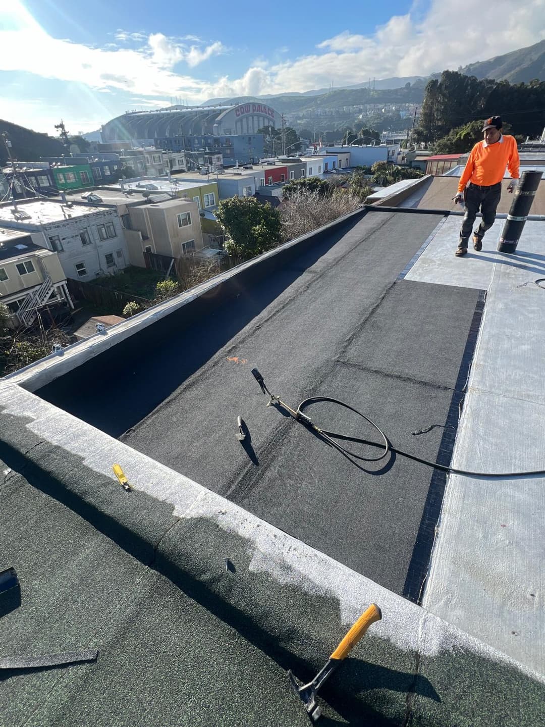 picture of a repaired flat roof