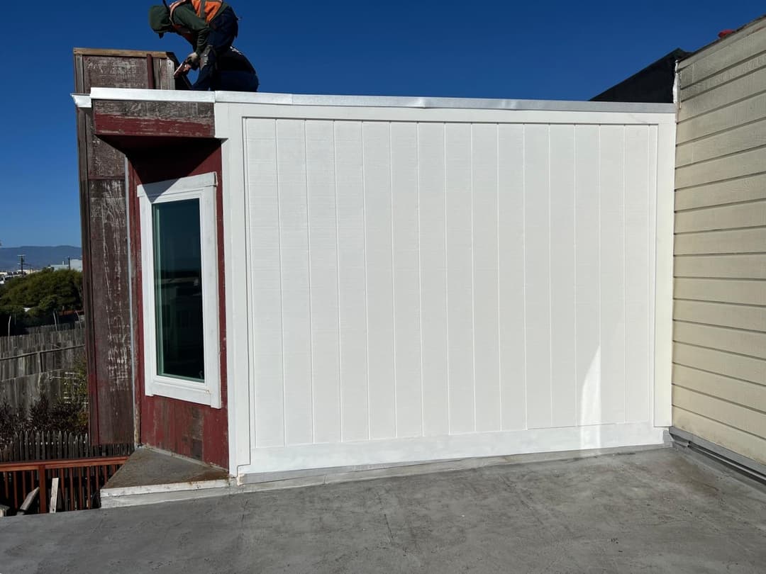 picture of a freshly painted exterior wall of a home